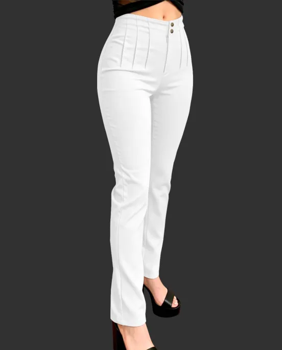 Pantalón tiro Alto (Blanco)